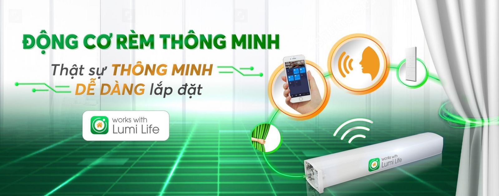 Động cơ rèm thông minh Lumi