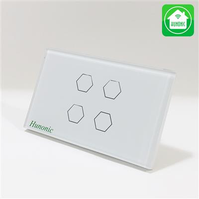 Công tắc cảm ứng Hunonic 4 nút màu trắng