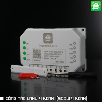 Công tắc Hunonic Lahu 4 kênh (500W/1 kênh)